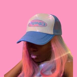 HP Y2k Blue Clueless trucker hat